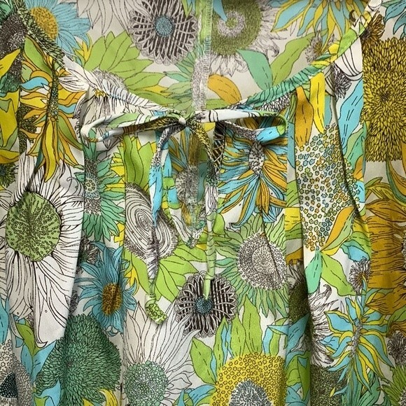 Liberty of London/Target Collab NWOT Sunflower 3/4 Sleeve Semi-Sheer Top Size S - Picture 4 of 12